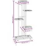 Jardinière à 5 niveaux avec roues 44x23x100 cm Blanc Fer – Image 5