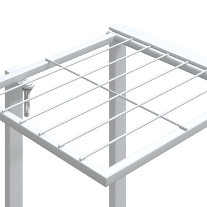 Jardinière 94,5x25x89 cm Blanc Fer – Image 4