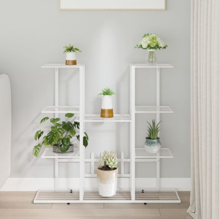 Jardinière 94,5x25x89 cm Blanc Fer – Image 1