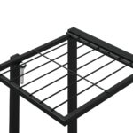 Jardinière avec roues 94,5x24,5x91,5 cm Noir Fer – Image 4