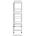 Jardinière avec roues 94,5x24,5x91,5 cm Blanc Fer – Image 2