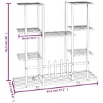 Jardinière avec roues 94,5x24,5x91,5 cm Blanc Fer – Image 5