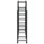 Jardinière avec roues 83x25x103,5 cm Noir Fer – Image 2