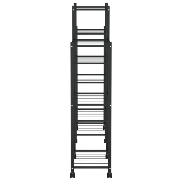 Jardinière avec roues 83x25x103,5 cm Noir Fer – Image 2