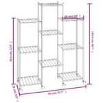 Jardinière avec roues 83x25x103,5 cm Noir Fer – Image 4