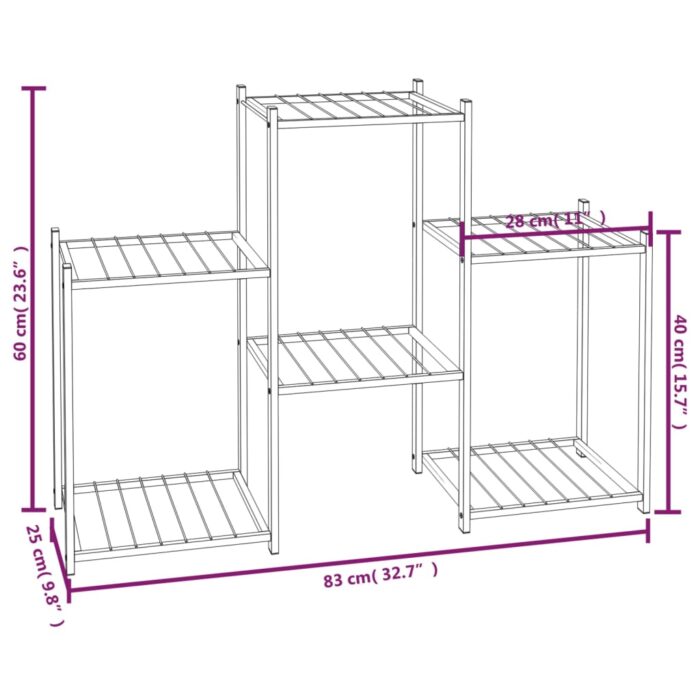 Jardinière 83x25x60 cm Noir Fer – Image 4