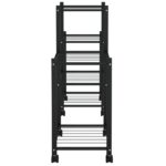 Jardinière avec roues 83x25x63,5 cm Noir Fer – Image 2
