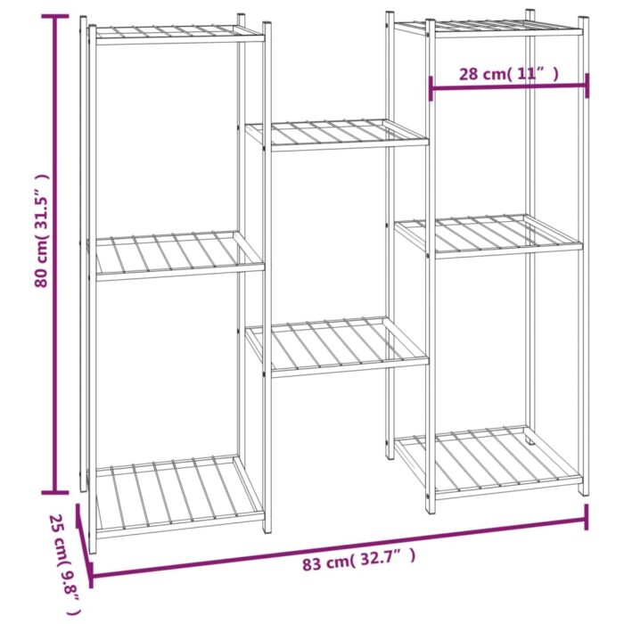 Jardinière 83x25x80 cm Noir Fer – Image 4