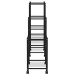Jardinière avec roues 83x25x83,5 cm Noir Fer – Image 2