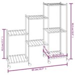 Jardinière avec roues 83x25x83,5 cm Noir Fer – Image 4