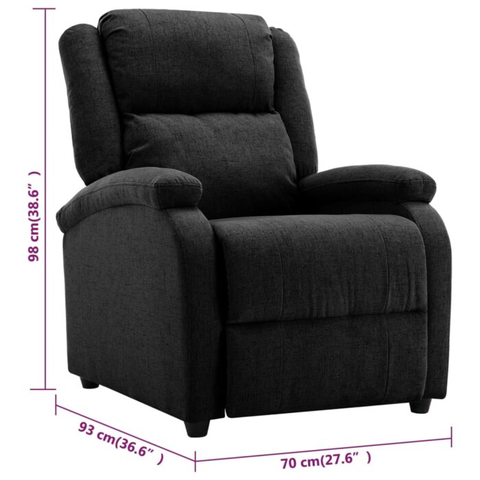 Fauteuil inclinable électrique Noir Tissu – Image 10