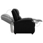 Fauteuil inclinable électrique Noir Tissu – Image 6