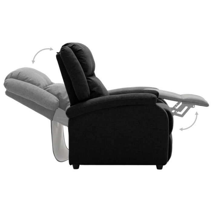 Fauteuil inclinable électrique Noir Tissu – Image 6