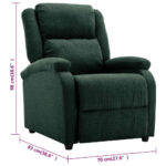 Fauteuil inclinable électrique Vert foncé Tissu – Image 10
