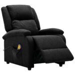 Fauteuil électrique de massage Noir Tissu – Image 5