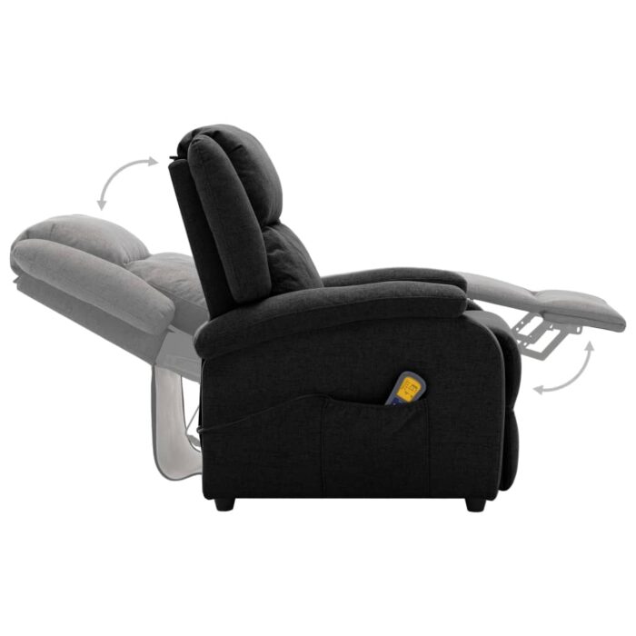 Fauteuil électrique de massage Noir Tissu – Image 6