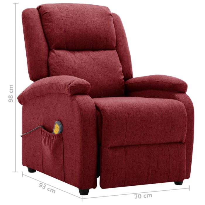 Fauteuil électrique de massage Bordeaux Tissu – Image 11
