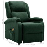 Fauteuil électrique de massage Vert foncé Tissu – Image 11