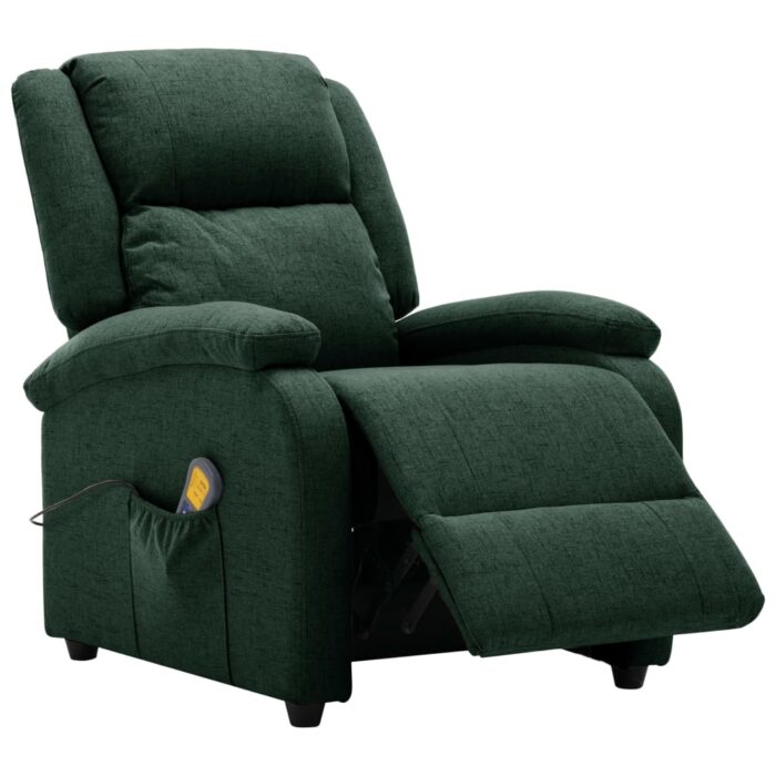Fauteuil électrique de massage Vert foncé Tissu – Image 5