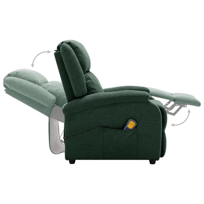 Fauteuil électrique de massage Vert foncé Tissu – Image 6
