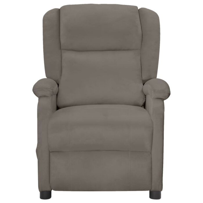 Fauteuil inclinable électrique gris clair velours – Image 2