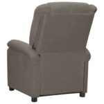 Fauteuil inclinable électrique gris clair velours – Image 4