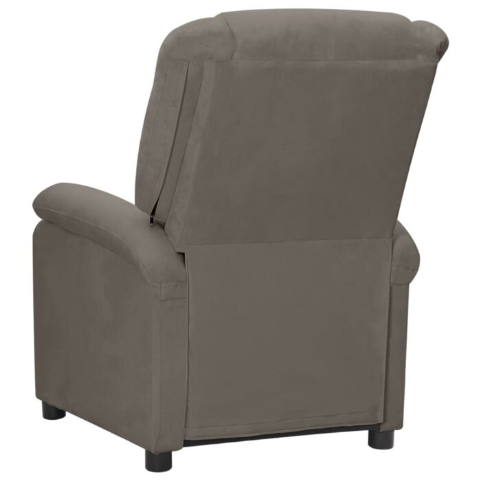 Fauteuil inclinable électrique gris clair velours – Image 4