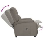 Fauteuil inclinable électrique gris clair velours – Image 5