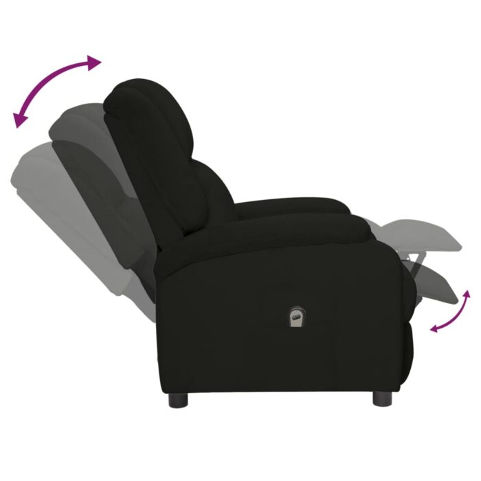 Fauteuil inclinable électrique noir velours – Image 5