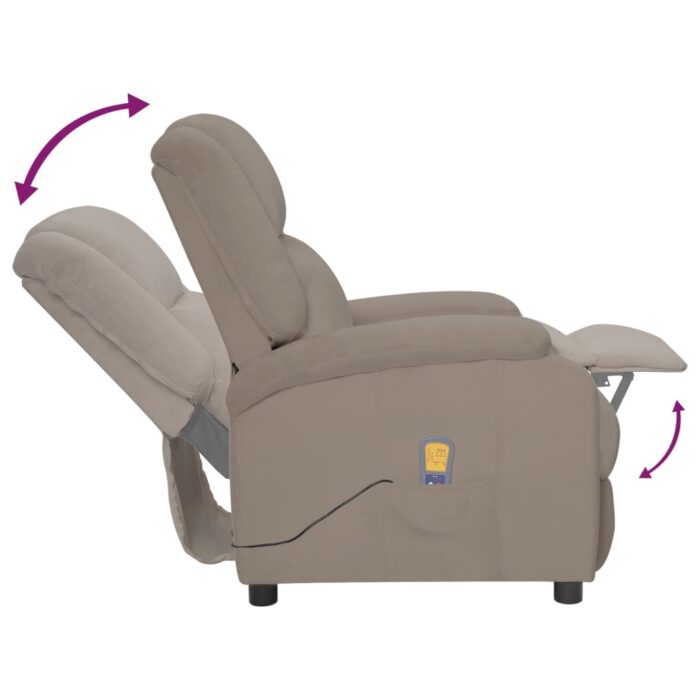 Fauteuil électrique de massage Gris clair velours – Image 6