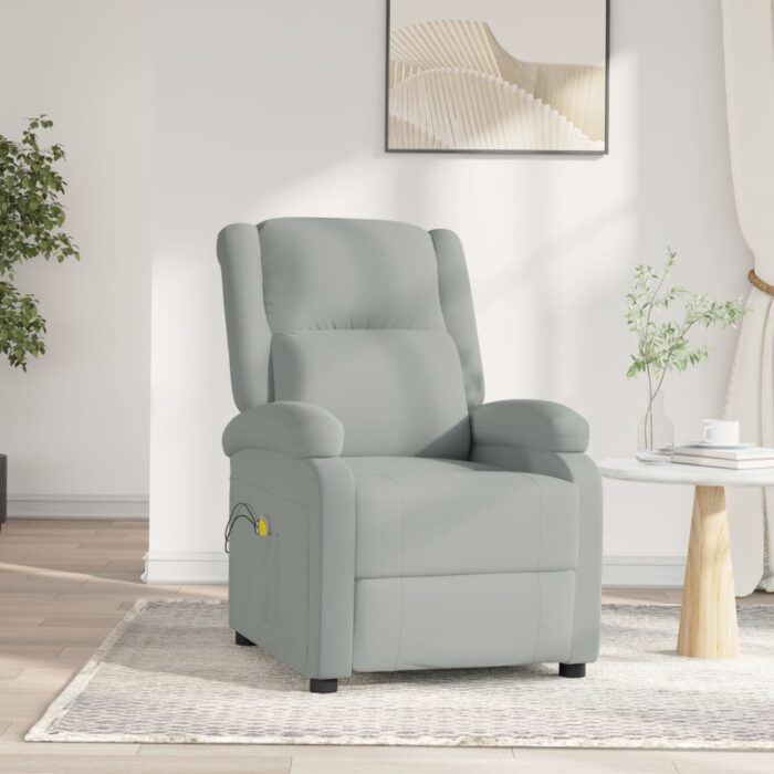 Fauteuil électrique de massage Gris clair velours – Image 1