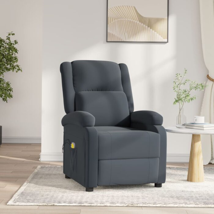 Fauteuil électrique de massage Gris foncé velours – Image 1
