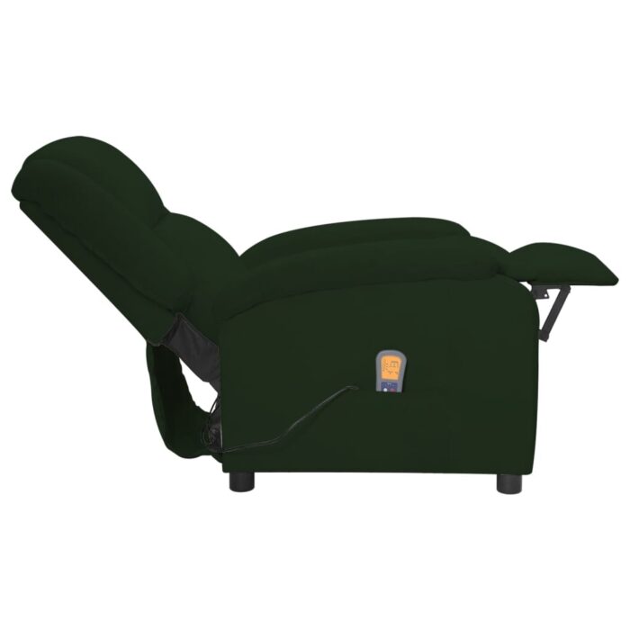 Fauteuil électrique de massage Vert foncé velours – Image 4