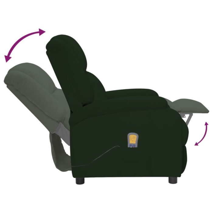 Fauteuil électrique de massage Vert foncé velours – Image 6