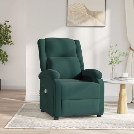 Fauteuil électrique de massage Vert foncé velours