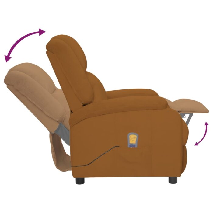 Fauteuil électrique de massage Marron Velours – Image 6