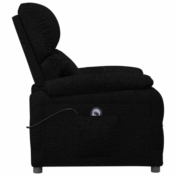 Fauteuil inclinable électrique Noir Tissu – Image 3