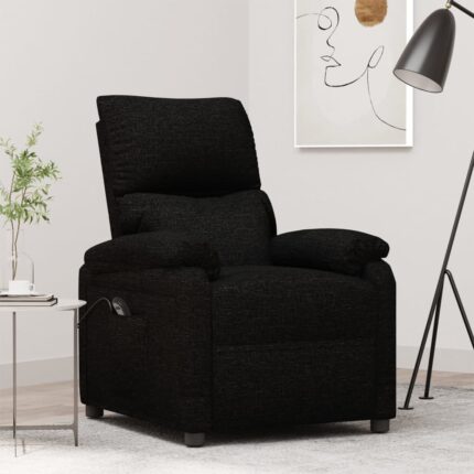 Fauteuil inclinable électrique Noir Tissu