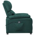 Fauteuil inclinable électrique Vert foncé Tissu – Image 3