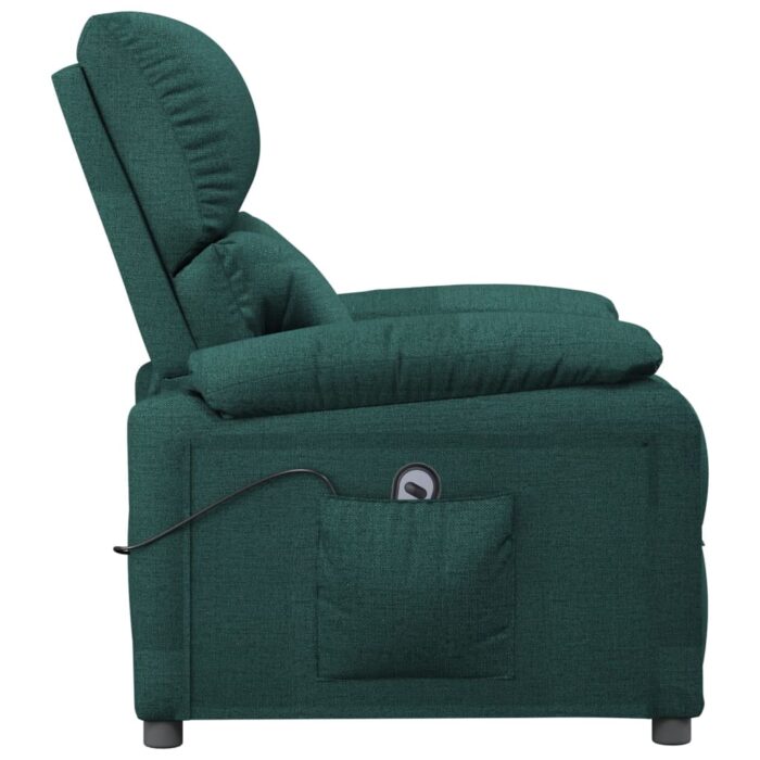 Fauteuil inclinable électrique Vert foncé Tissu – Image 3