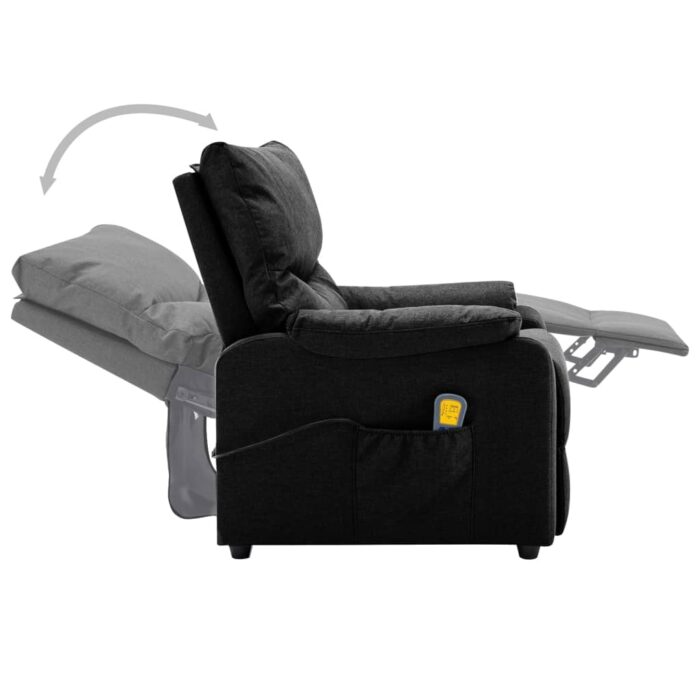 Fauteuil électrique de massage Noir Tissu – Image 6