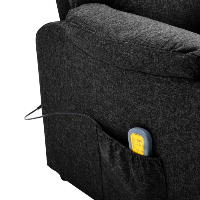 Fauteuil électrique de massage Noir Tissu – Image 7