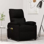 Fauteuil électrique de massage Noir Tissu