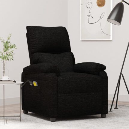 Fauteuil électrique de massage Noir Tissu