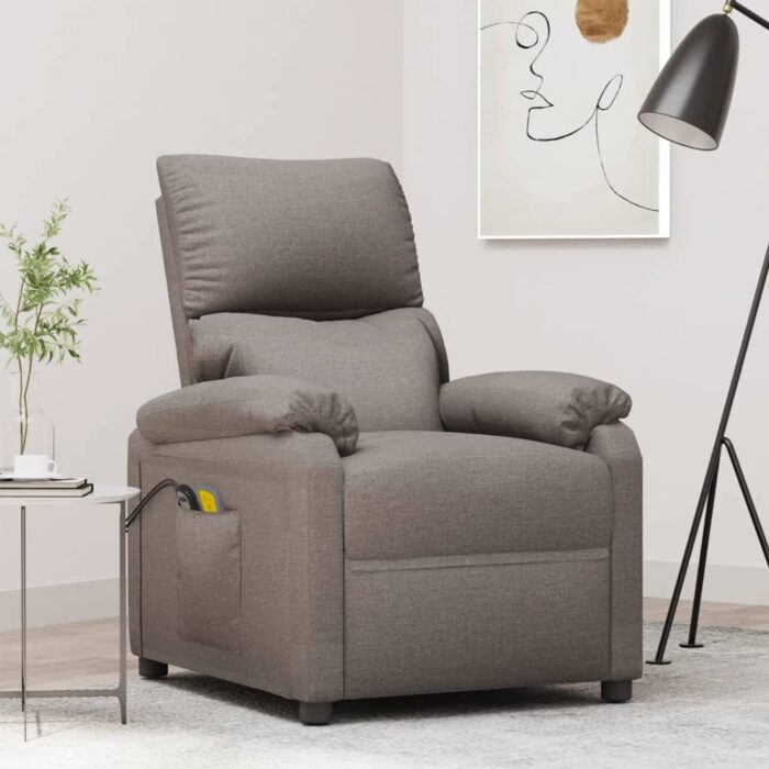 Fauteuil électrique de massage Taupe Tissu – Image 1