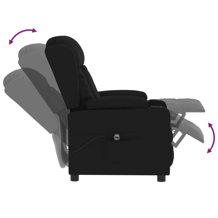Fauteuil inclinable électrique Noir Similicuir – Image 5