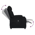 Fauteuil inclinable électrique Noir Tissu – Image 5