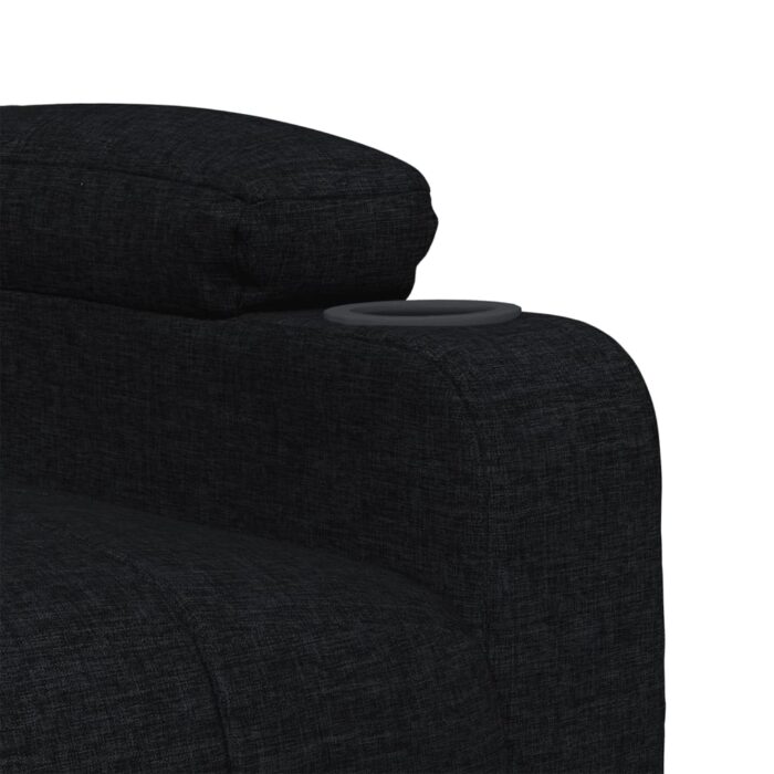 Fauteuil inclinable électrique Noir Tissu – Image 6