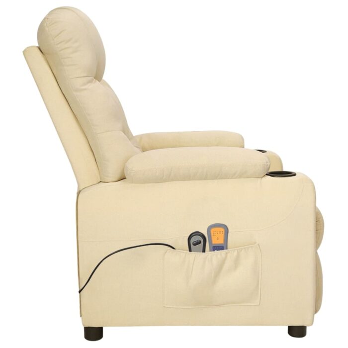 Fauteuil électrique de massage Crème Tissu – Image 3