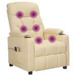 Fauteuil électrique de massage Crème Tissu – Image 7